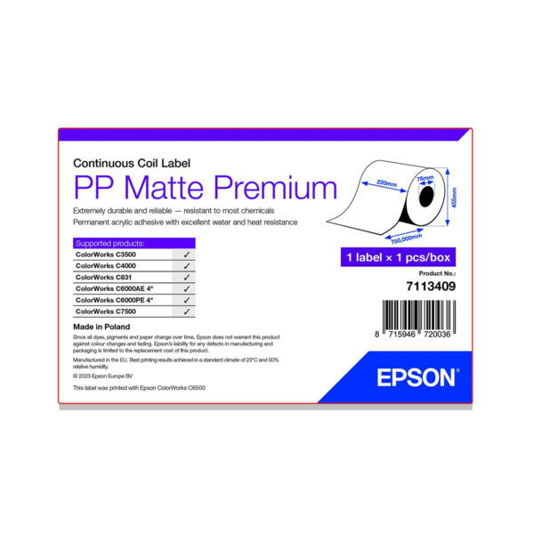 Bobina epson mate polipropileno premium 220 x 750 m