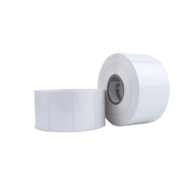 Rollo de 2000 etiquetas polipropileno blanco 53 x 33 mm acrílico - imagen 2