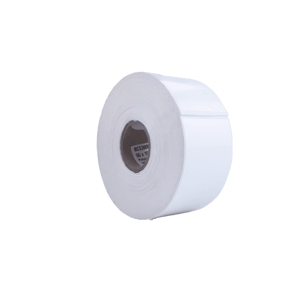 Rollo de 1000 etiquetas polipropileno blanco 55 x 100 mm acrilico