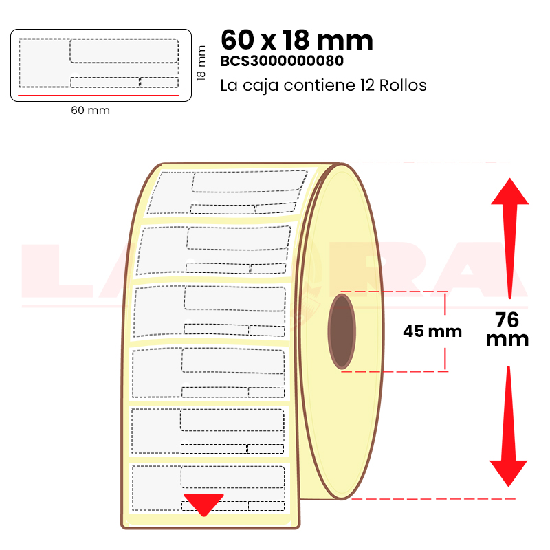 Rollo de 1000 etiquetas joyería 60x18 mm – polipropileno blanco con adhesivo acrílico 2 Rollo de 1000 etiquetas joyería 60x18 mm – polipropileno blanco con adhesivo acrílico - imagen 2
