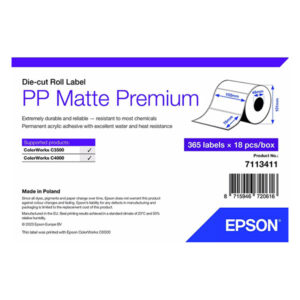 Rollo etiquetas Epson Mate Polipropileno Premium 102 x 76 mm