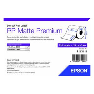 Rollo etiquetas Epson Mate Polipropileno Premium 76 x 127 mm