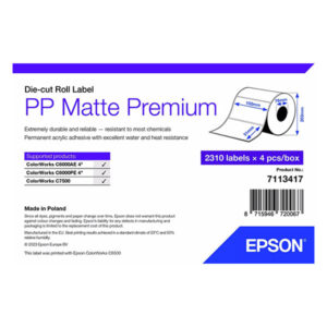 Rollo etiquetas Epson Mate Polipropileno Premium 102 x 51 mm