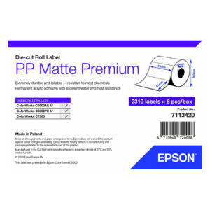 Rollo etiquetas epson mate polipropileno premium 76 x 51 mm