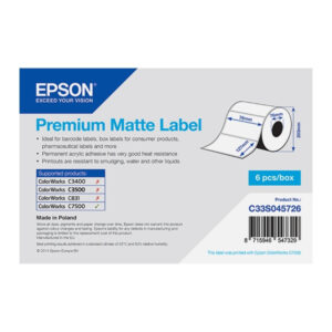 Rollo etiquetas Epson Mate Premium 76 x 127 mm