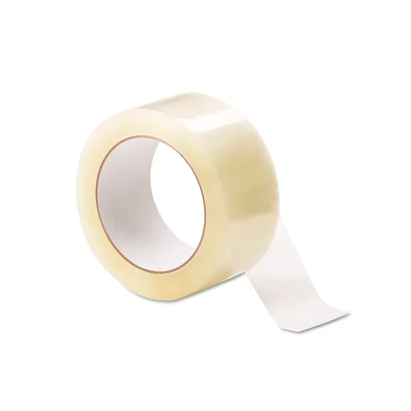 Caja de 36 cintas adhesivas de polyester acrílico 150 x 48 mm sin ruido transparente 90% reciclado