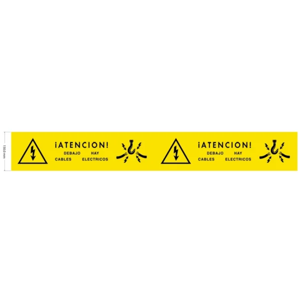 Cinta de balizamiento galga 200 – 150mm x 250m (texto: atención cables eléctricos) - imagen 2