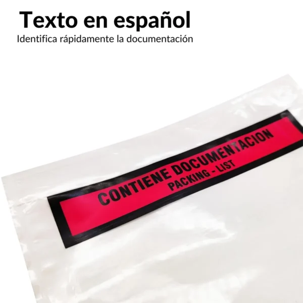 Sobres adhesivos rojos 240x140 "contiene documentos" - 1000 unidades - imagen 2