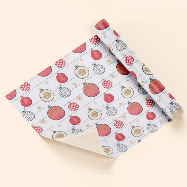 Papel de regalo bolas navideñas