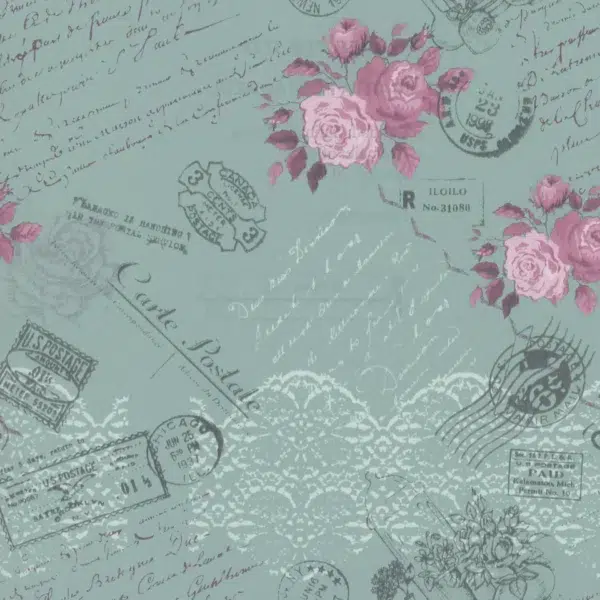 Papel de regalo carta postal azul