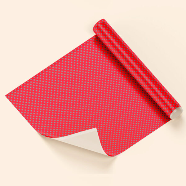 Papel de regalo fondo rojo topos