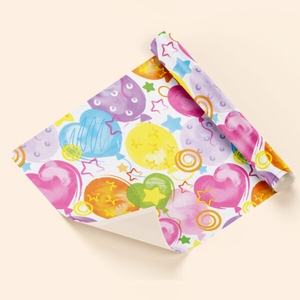 Papel de regalo globos fondo blanco