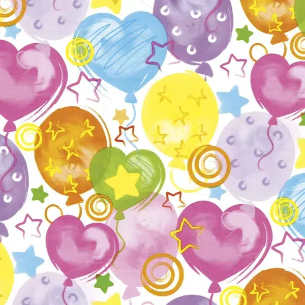 Papel de regalo globos fondo blanco