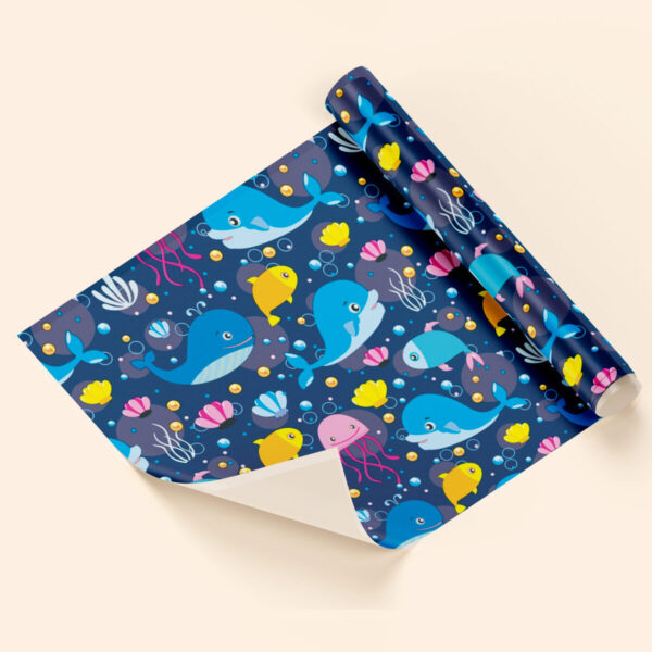 Papel de regalo fondo marino azul