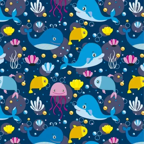 Papel de regalo fondo marino azul