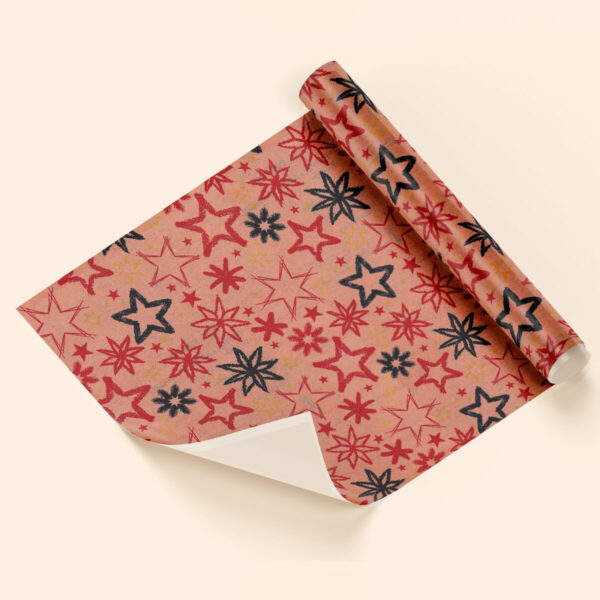 Papel de regalo estrellas rojo