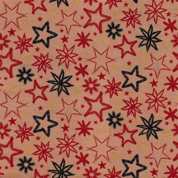 Papel de regalo estrellas rojo