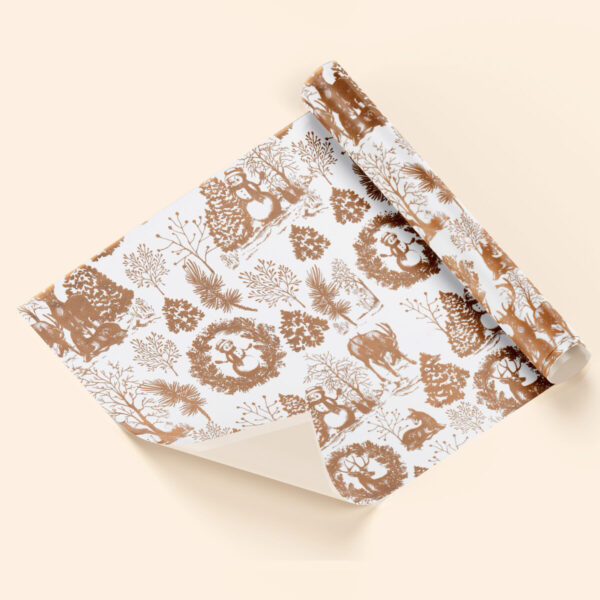 Papel de regalo ciervos oro