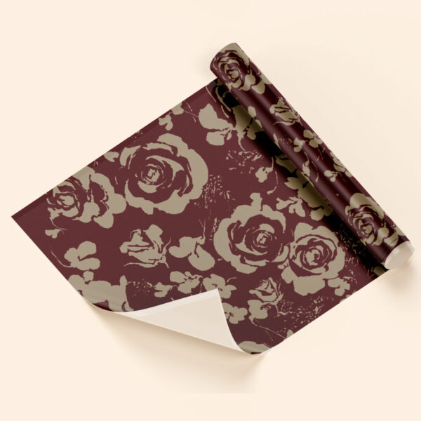 Papel de regalo rosas burdeos