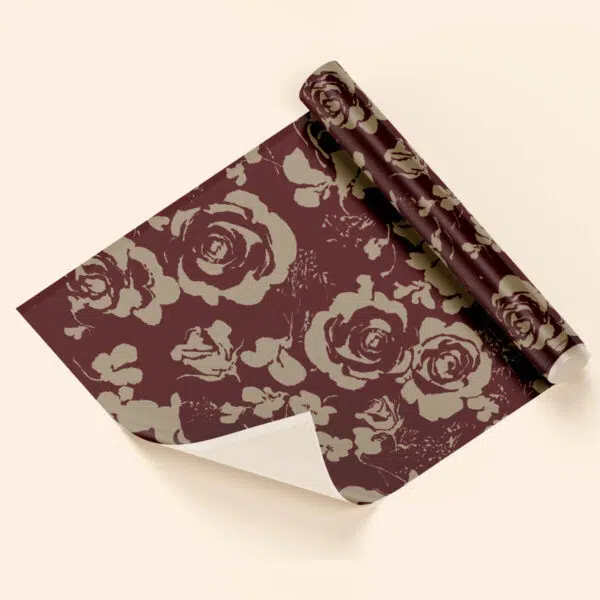 Papel de regalo rosas burdeos