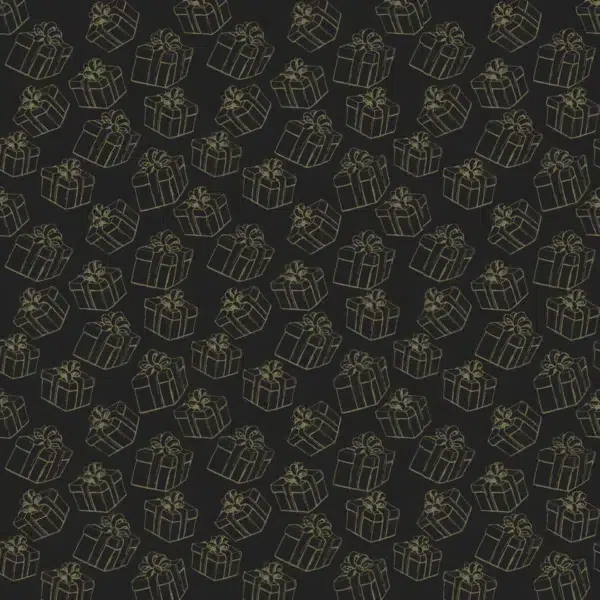 Papel de regalo bobina regalos fondo negro oro