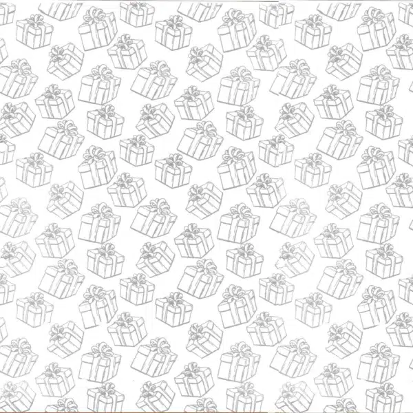 Bobina de papel de regalo regalos plata fondo blanco - imagen 2