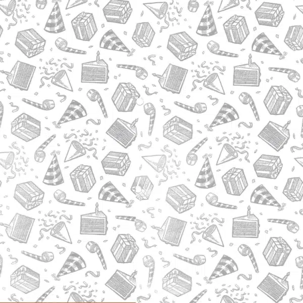 Bobina de papel de regalo fiesta textos plata - imagen 2