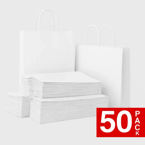 Bolsa papel blanca con asa rígida 14+07x39 - imagen 2