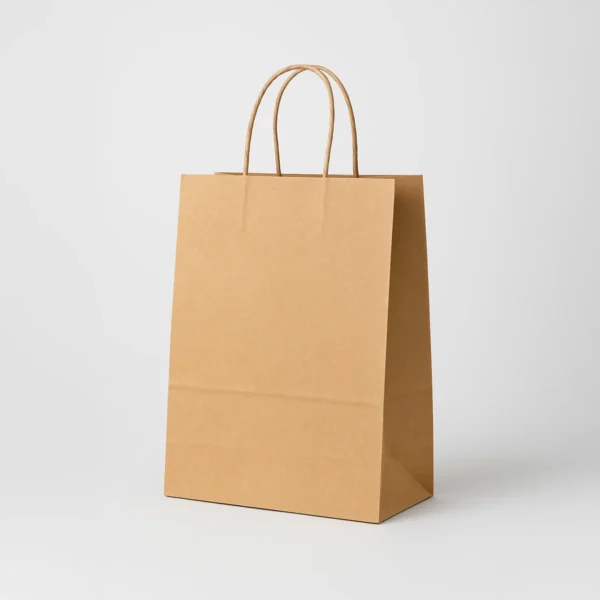 Bolsa papel kraft liso asa rígida 45+14x50