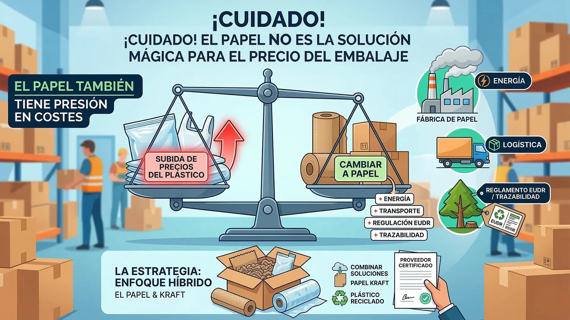 El papel no es la solución mágica para el precio del embalaje